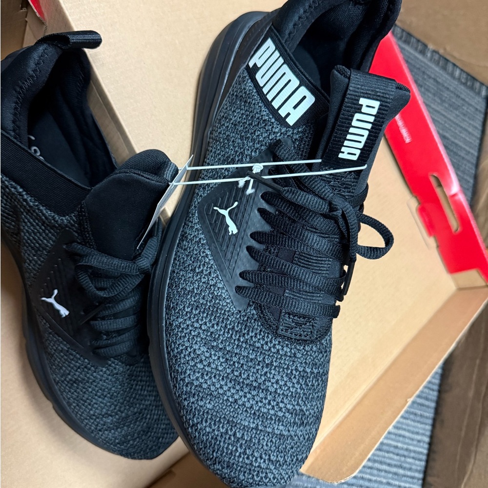 Puma Charcoal Knit Sneakers